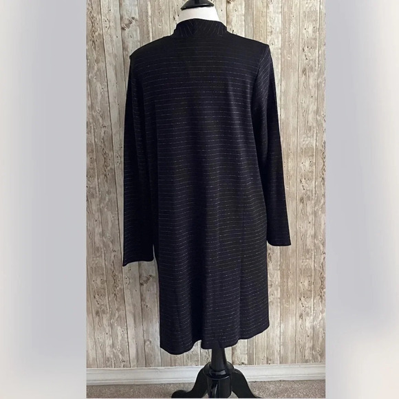 J.Jill Wearever Black Long Open Front Cardigan Jacket - Picture 3 of 8